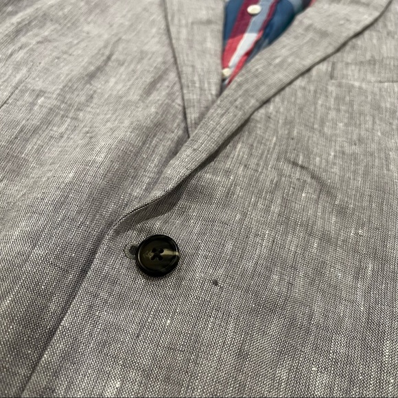J Crew Thompson Slim 100% Linen Light Gray Blazer Size 42 - Picture 6 of 14